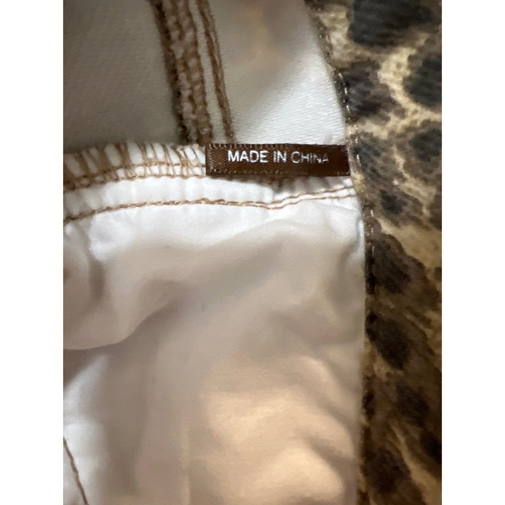 J.McLaughlin Leopard Print Slim Pants Womens 6 Brown Animal Print Ankle Zip - Picture 8 of 12